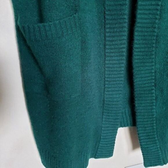 Roaman's green open front long cardigan vest size M - Picture 3 of 12